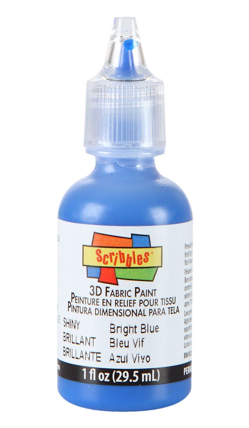 Scribbles 54126 3D Fabric Paint Shiny-Bright Blue